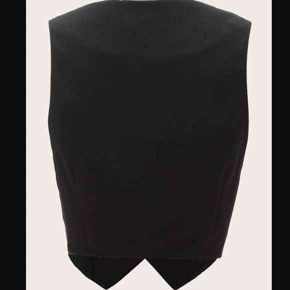 Black Button Front Vest - Picture 2 of 4